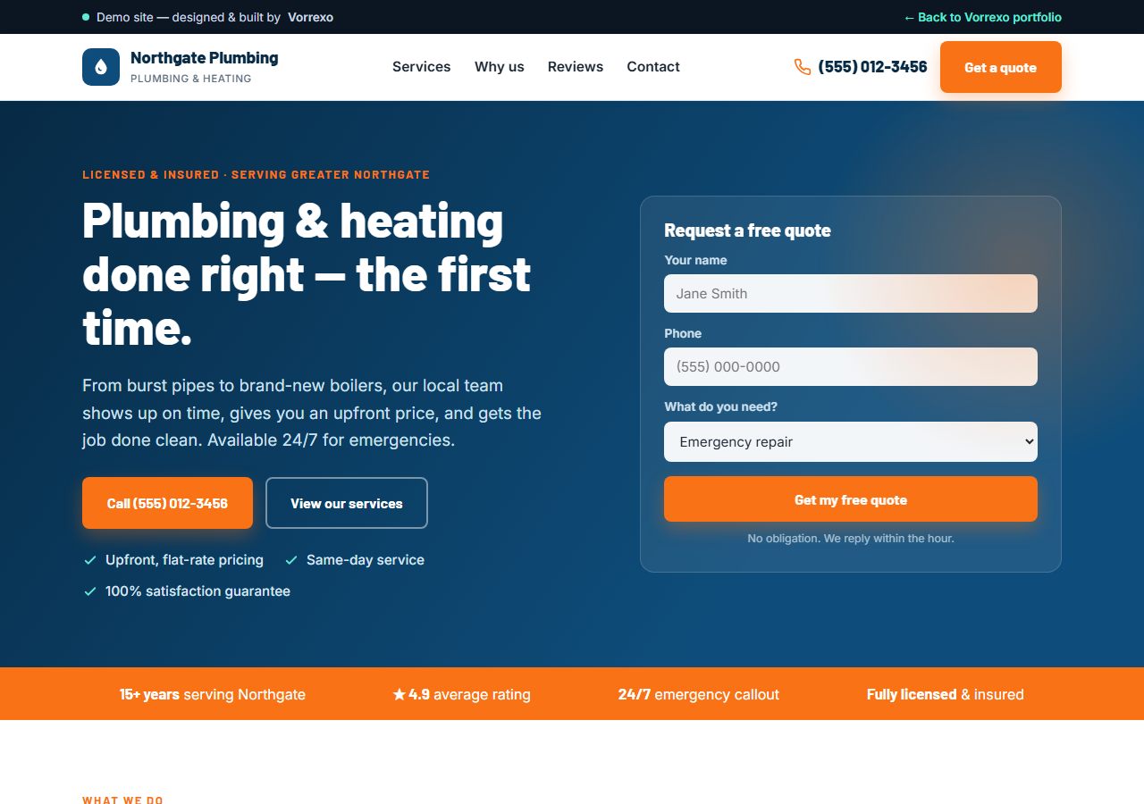 Northgate Plumbing & Heating website preview